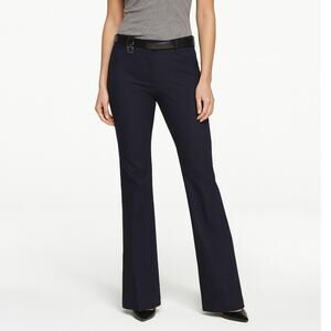 Express Editor Navy Blue Chambray Straight Leg Dress Pants Jeans Trousers 8S